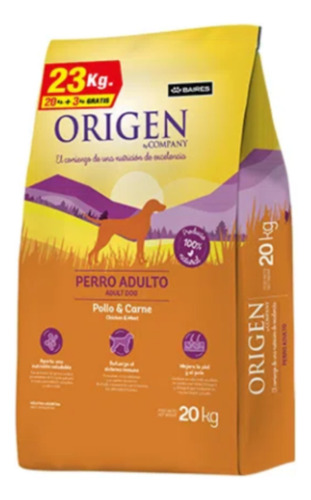 Alimento Origen By Company Perro Adulto X 20 Kg + 3 Kg
