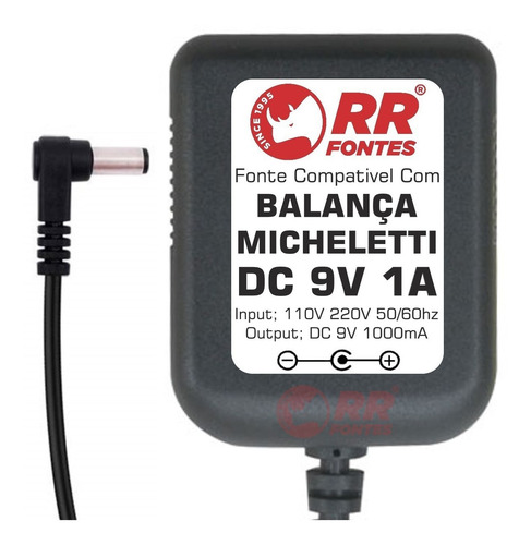 Fonte Para Balança Digital Pesadora Dc 9v 1a Micheletti Am15