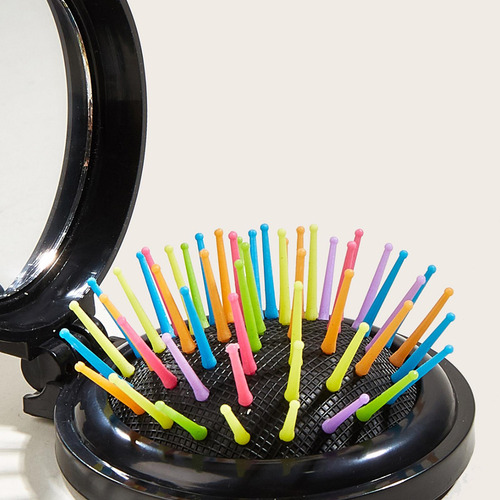 Peine Con Espejo Cepillos Redondos Para El Cabello Negro