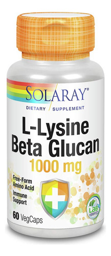 Lisina Con Beta Glucano Solaray 60 Cápsulas