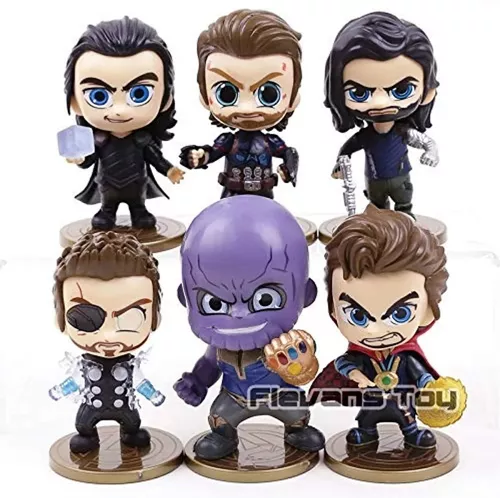 Figuras Marvel Avengers Cabezones Colección Set X 6