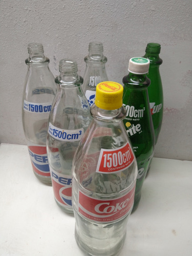Botellas Antiguas Gaseosas Vacías 1500cc Coca, Fanta Sprite (Usado)