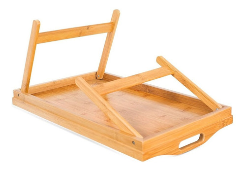 Imagen 5 de 6 de Mesa Plegable Desayuno Cama Bandeja Picnic Sofá De Bambú