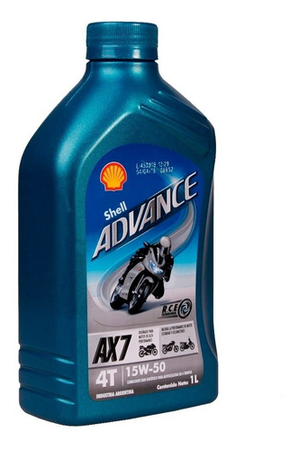 Aceite Shell 15w 50 Ax7 Advance Semi Sintético Api Sl  Ryd