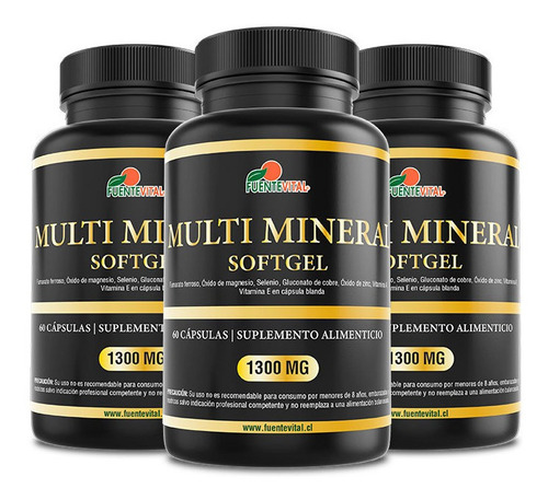 Multi Mineral Fv 3x60 Softgel. Magnesio Fierro Cobre Zinc ++