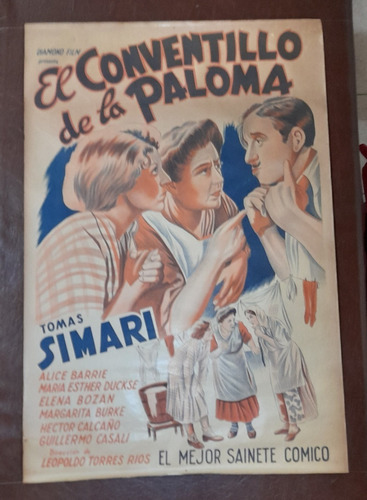 Antiguo Afiche Original Pelicula El Conventillo De La Paloma