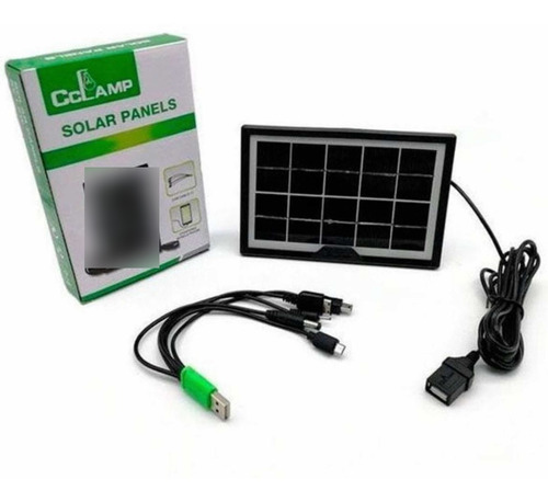 Cargador Multipropósito Solar Portátil Cables Usb