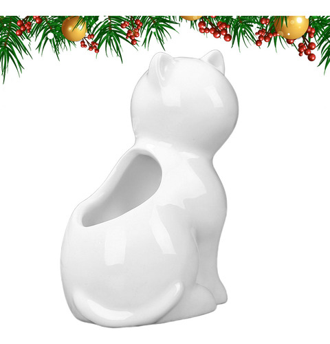 Maceta De Cerámica Con Forma De Gato, Soporte Para Bonsáis