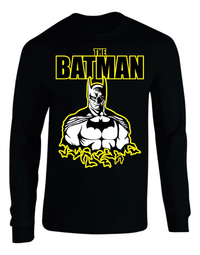 Camiseta The Batman Manga Larga Camibus Sueter Geeks