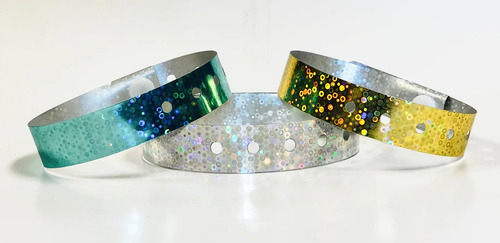 Pulseras Plastico Brillante O Glitter En Pvc Para Eventos