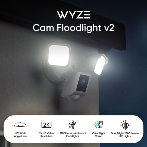 Cámara de Seguridad 2K HD WYZE Floodlight Camera v2