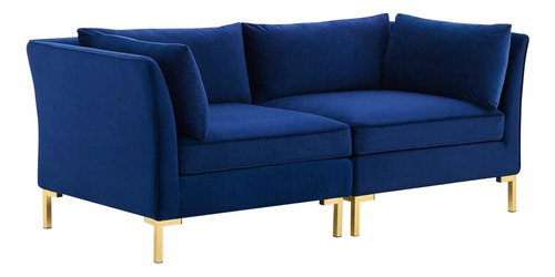 Ardent Performance Velvet, Loveseat, Navy