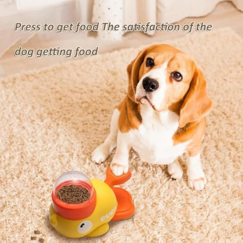 A Duck Treat Dispenser Con Botón Funny De Comida Para Perro