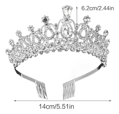 (j) Corona De Cristal Completa Con Peine De Fijación Para Bo