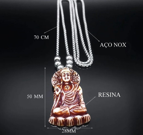 Pingente Budista Buda Amitaba Buddha Amitabha - Aço Resina