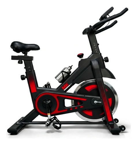Bicicleta Ergométrica Spinning Mecânica MKFIT Premium Silenciosa Roda de Inércia 10 kg Suporta 150 kg Estrutura em Aço Transmissão por Co...