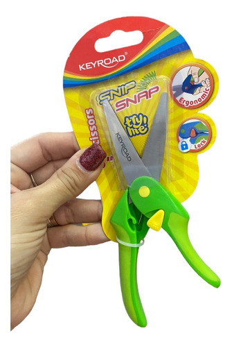 Tijera Escolar Keyroad Snip Snap De 15 Cm Ergonomica Traba