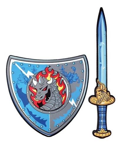 Espada Con Escudo Infantil Goma Eva Juguete Dragon