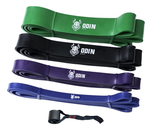 Kit Super Band 4 Intensidades Com Âncora De Porta Odin Fit