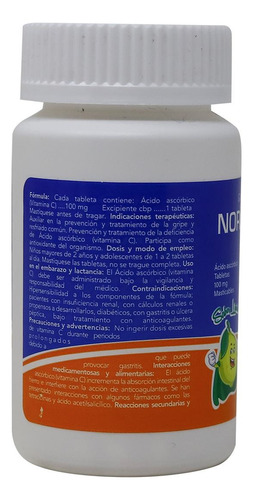 Noratoquim Infantil C/100 Tabs Masticables 100 Mg. Sabor Limón