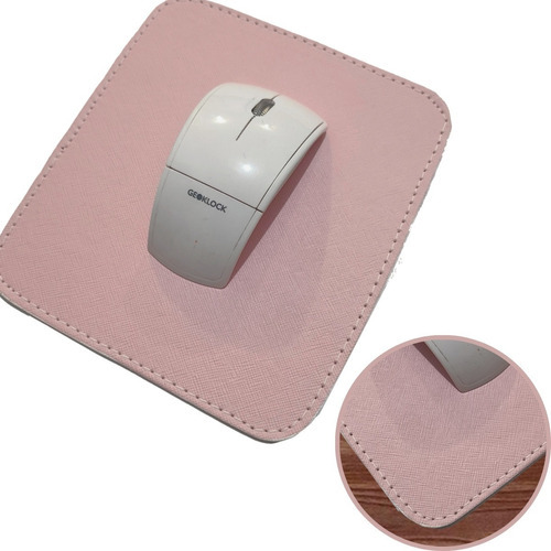 Mouse Pad De Mesa Couro Sintético Apparatos Whisky Casa Cor Rosa-claro