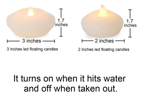 Velas Flotantes Led Lardux De 3 Pulgadas - 12 Pcs Luces De T