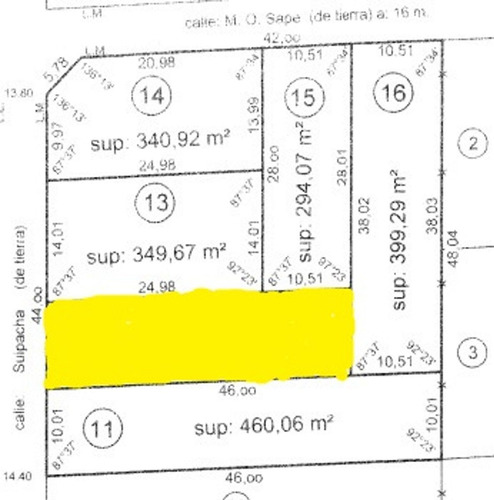 Venta Terreno Calle Suipacha S/n