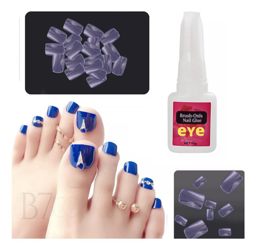 100 Unhas Tips Branco Para Pé P/ Alongamento Cor Transparente