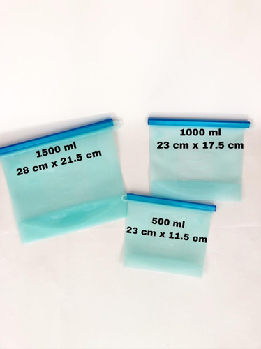 Imagen 3 de 5 de Bolsas Silicón Reusable Antiderrames Herméticas 3 Pzs