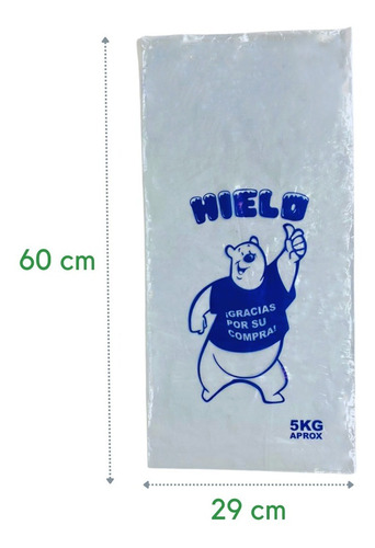 Imagen 3 de 4 de 10 Kilos Bolsa De Hielo Impresa Para 5 Kg Azul