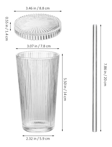 Vaso De Vidrio Con Rayas Verticales, Vaso Portátil Para Bebe