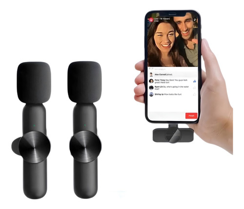Micrófonos Inalámbricos Solapa 2 En 1 Para iPhone Y Android