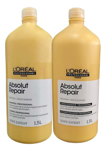 Kit Loreal Absolut Repair Gold Quinoa 1.5l - Reconstrução