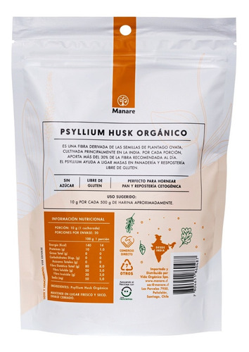 Imagen 2 de 4 de Psullium Husk Organico En Polvo
