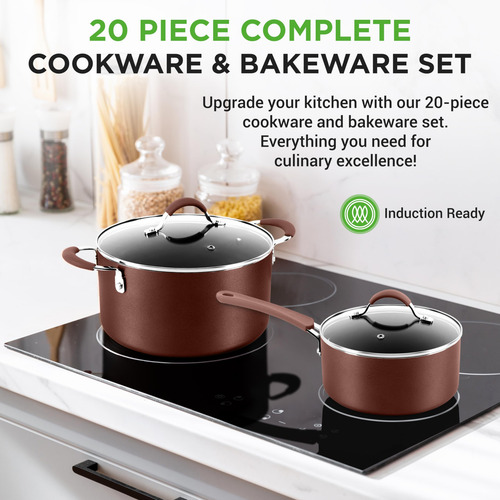 Nutrichef Utensilios De Cocina Ollas Y Sartenes De Cocina Marrón
