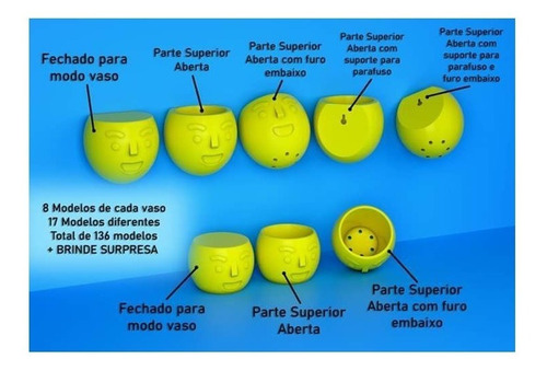Vasos Emoji - Arquivos Stl Impressora 3d