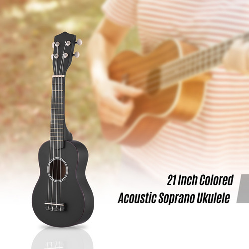 Ukelele Soprano Acústico De 21 Pulgadas, Kit De Ukelele Par