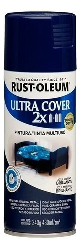 Pintura Aerosol Ultra Cover Colores 340 Ml Rust Oleum Rex Color Azul Marino Brillante