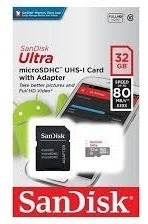 Cartão Micro Sd Ultra 32gb Classe 10 80mbs Sandisk + Nota