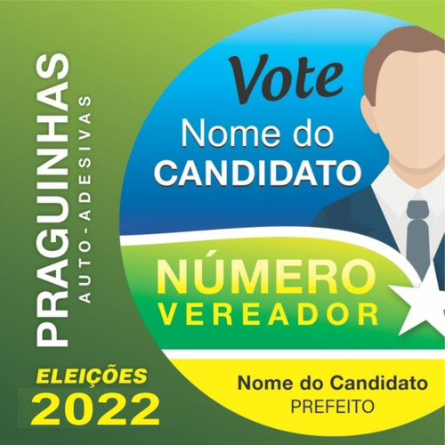 200 Adesivos Campanha Política Praguinhas Eleições 7x7cm