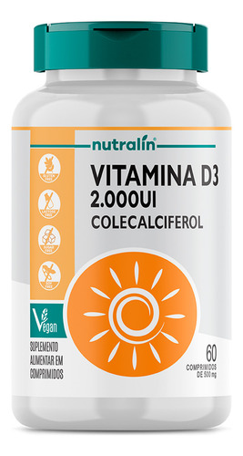 Vitamina D3 Nutralín Colecalciferol 60 Comp.
