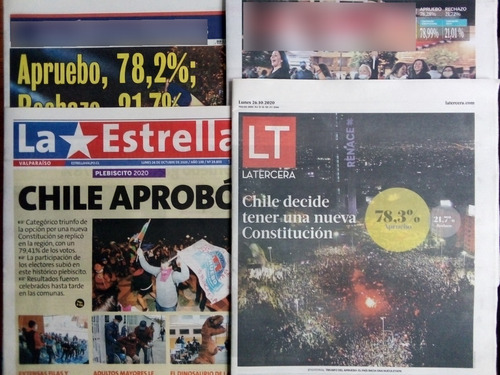 Diario La Cuarta ,la 3° , La Estrella , Lun -gano El Apruebo