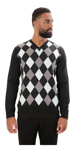 Imagem 2 de 7 de Suéter Tricot Scozia Jota Jota Camisaria Gola V Masculino