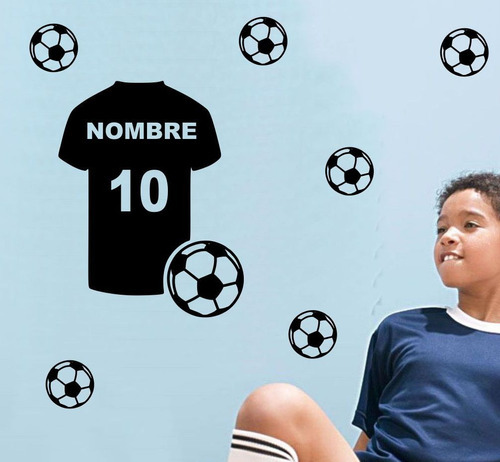 Vinilos Decorativos Infantiles Futbol Camiseta Nombre Pelo