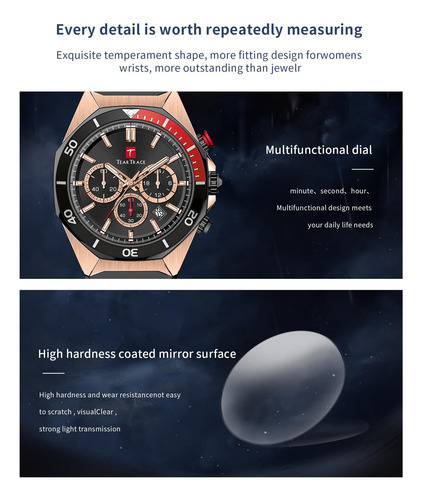 Teartrace Relojes Para Hombres Cuarzo De Lujo Cronógrafo Cas