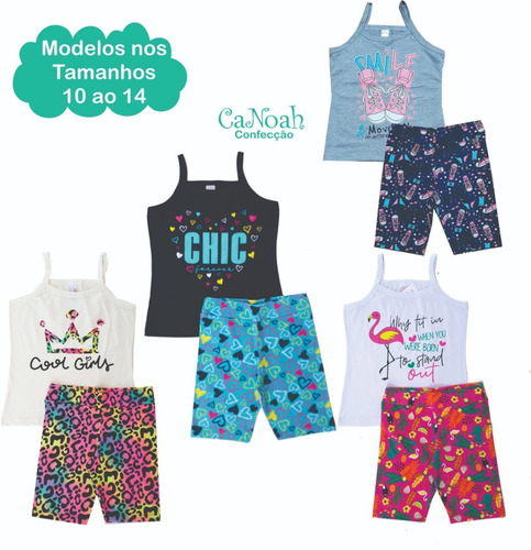 Kit 5 Conjunto Infantil Juvenil Menina Roupa Feminina 1 A 14