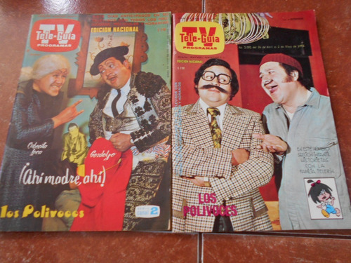 Lote 2 Revista Antigua Tele Guia Los Polivoces 70s Gordolfo (Usado)