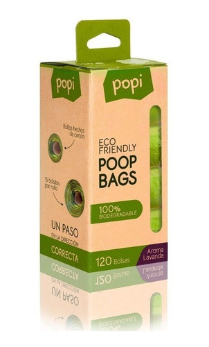 Popi Biodegradable Desecho Mascotas X8 Rollos (120 Bolsas)