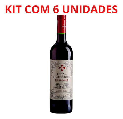 Vinho Frances Franc Beausejour Bordeaux 750ml Tto Kit Com 12