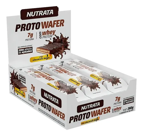 Suplemento Alimentar Proto Wafer 30g Display com 12 Unidades Sabo...